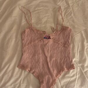 Edikted Pink Lace Bodysuit